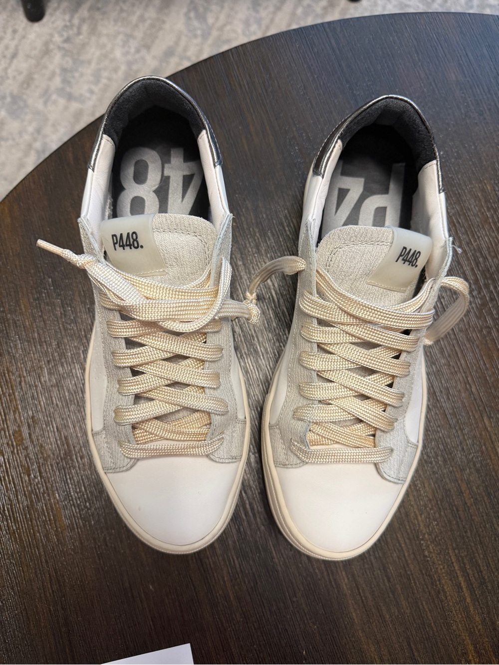 P448 Women’s Cream and White Low-Top Sneakers